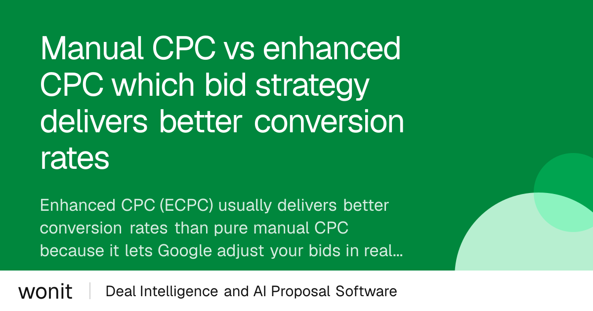 Manual CPC vs Enhanced CPC: Which Wins Conversions? - Wonit Questions