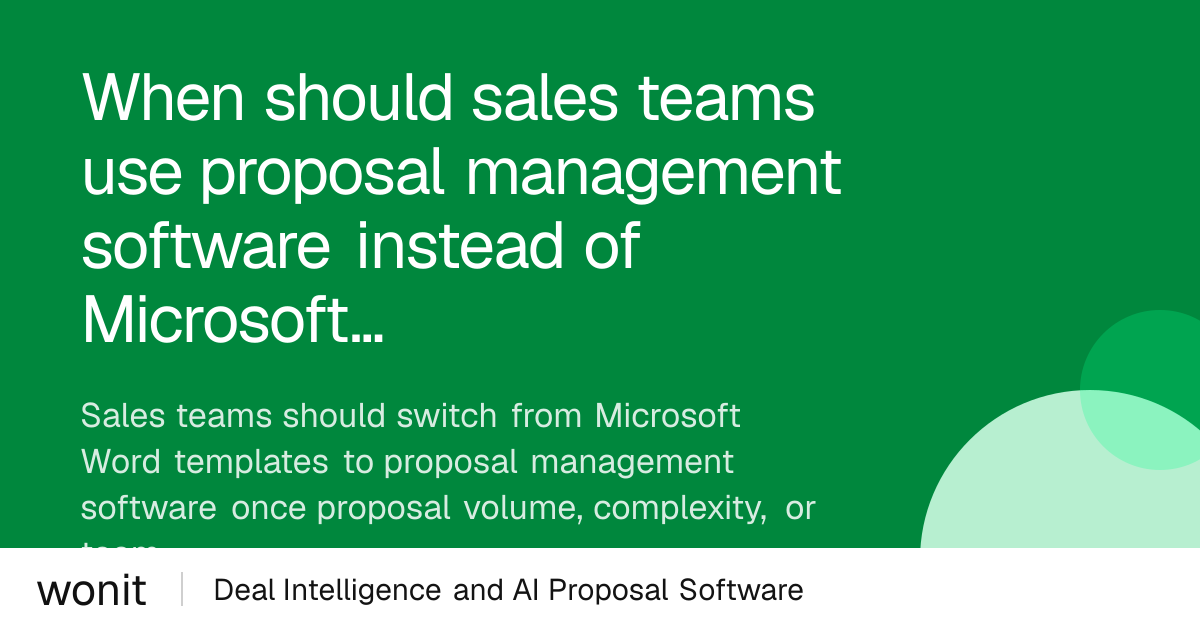 Proposal Management Software vs Word Templates: When to Switch - Wonit ...