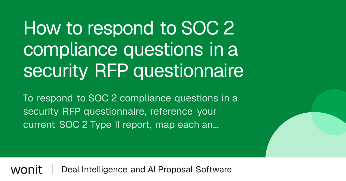 How to Answer SOC 2 Questions in a Security RFP - Wonit Questions